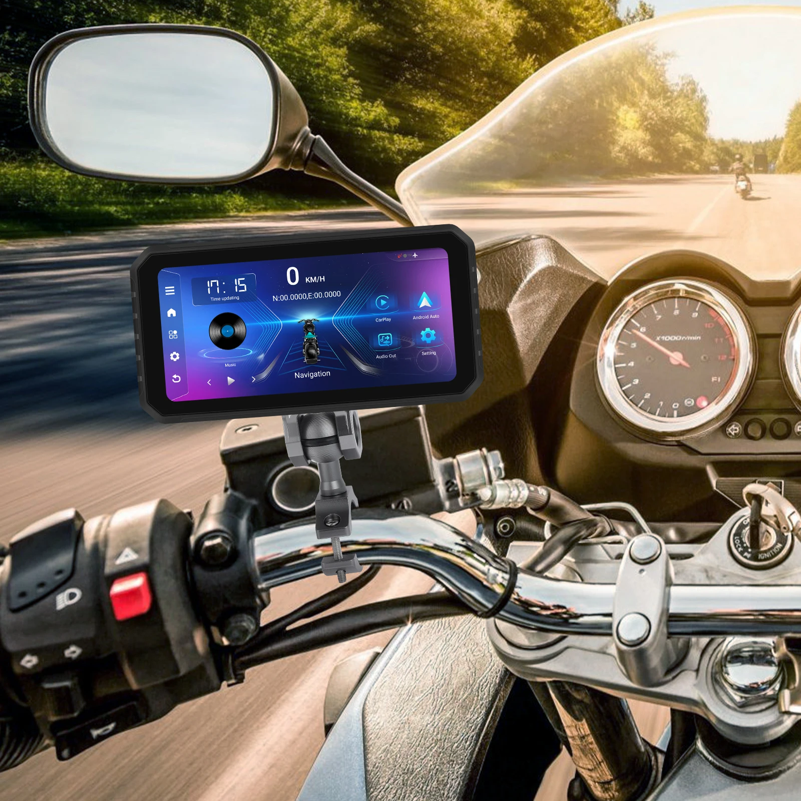 Podofo 2 + 32G Android 6 ''монитор мотоцикла Carplay Авто портативный смарт-плеер IP65