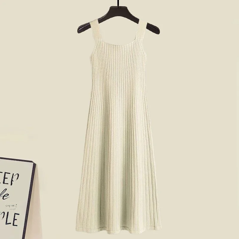 Корейский мультфильм вязаный свитер кардиган приталенное подвесное платье из