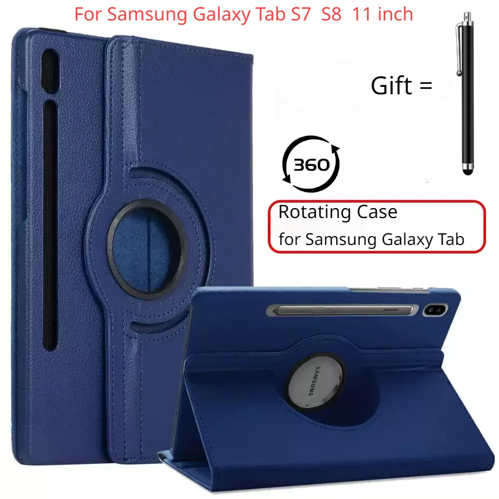 360 Rotating Case for Samsung Galaxy Tab S7 S8 11 SM-T870 X700 Tablet Cover Galaxy Tab S5e A8 10.5 X200 A7 Lite 8.7 S6 10.4 Case
