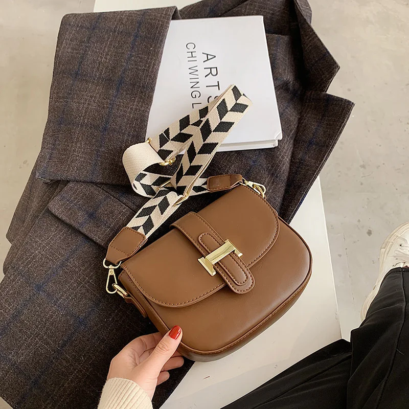 

Повседневная винтажная сумка через плечо из искусственной кожи, однотонные квадратные кросс-боди с клапаном, модные дамские сумочки на шир...