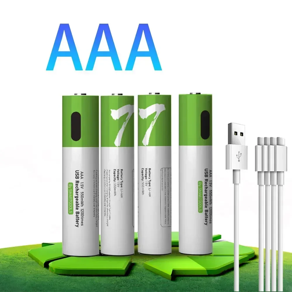 1.5V aaa rechargeable battery Type-c fast charging lithium Suitable for toy remotes etc pilas recargables.