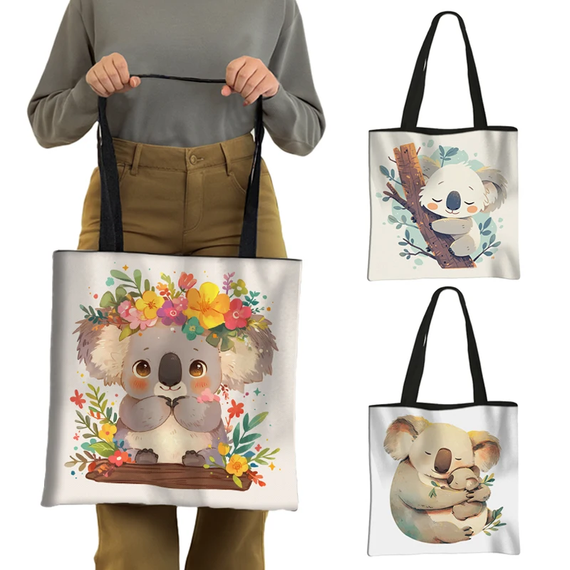 Симпатичная австралийская сумка на плечо с акварельным принтом коала Мультяшные