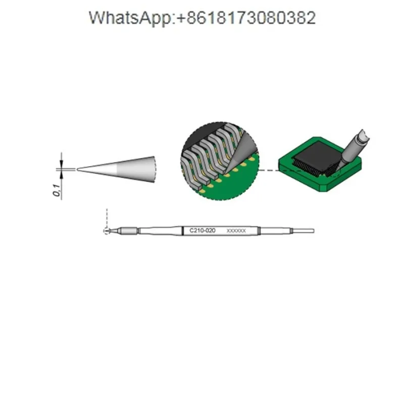 C210-020 жало для паяльника C210020 заостренное SMD паяльное жало для ремонта телефона прецизионное жало для паяльника (art.: 3920cec9ce9d3) - 3920cec9ce9d3