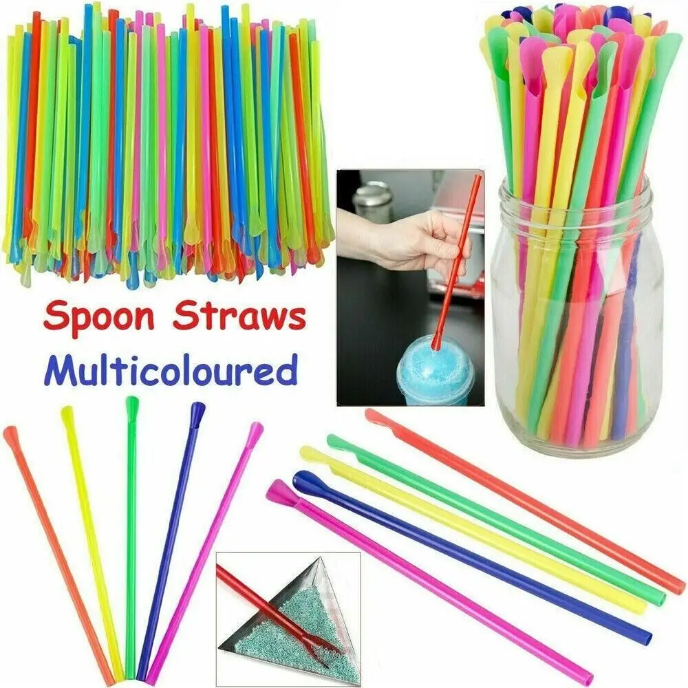 

Milk Ttea Straws Birthday Wedding Party Party Celebration Bar Pub Slush Straw Plastic Straws Drinking Straw Spoon