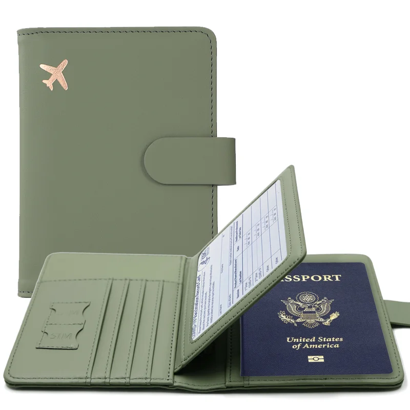 

Обложка для паспорта из искусственной кожи для мужчин и женщин, дорожный Держатель для паспорта с Отделом для кредитных карт, защитный чехо...