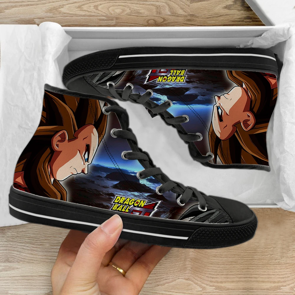 

Anime ドラゴンボール そん ごくう Print High Top Canvas Shoes Cartoon Anime Sneakers Lightweigt Flat Casual Vulcanized Shoe кроссовки женские
