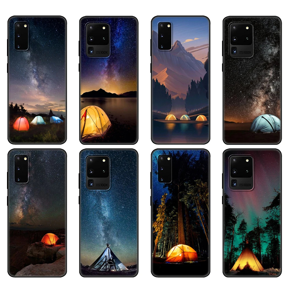 

Черный чехол из ТПУ для Samsung galaxy S20 /S20 PLUS/S20 ultra/S20 + /S20FE, задняя крышка для кемпинга, природы, гор