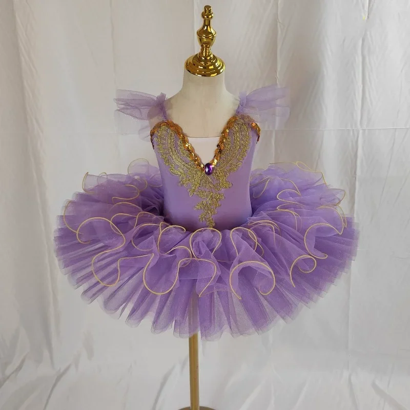 Фото Розовые платья-пачки, одежда для девочек, Vestidos, танцевальное платье балерины для выступлений, балетные трико для девочек, летние балетные детские костюмы №5