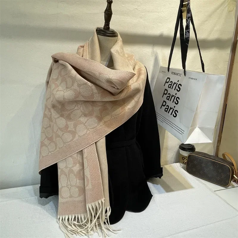 Новинка 2024 зимние теплые кашемировые накидки женский шарф роскошный дизайн