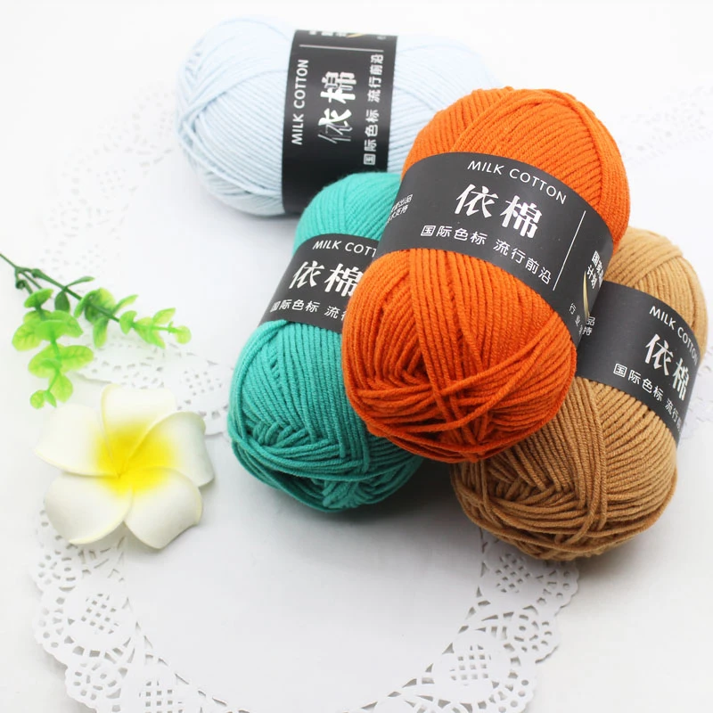 5 Balls Yarn Knitted 65 Colors Milk Cotton 4 Strands Croche Plush Yarn for Hand Knitting Crochet Yarns Threads Needles Wool All