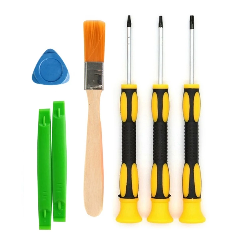 

P9YE T8 T10 Screwdrivers Professional Repair Took with Non-marring Electronics Prying Tool Cleaning Brush for XB One