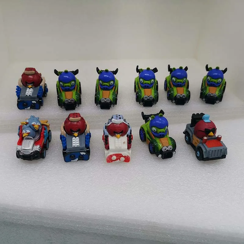 

1 Pcs Random Kawaii Anime Movie Games Angrys Red Black Cute Little Bird Model Car Movable Variety Styles Toys Girls Kids Gift