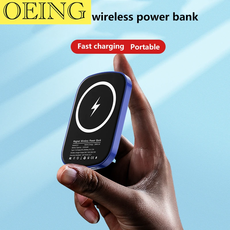 

10000mAh New Portable Magnetic Wireless Power Bank 15W Fast Charger For iphone 12 13 14 Pro Max External Auxiliary Battery Pack