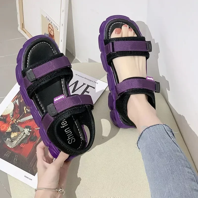 

2023NEW Sandals Hook Loop Summer Sandales Beach Casual Shoes For Woman 2021 Femmes Ladies Flat Shoes Comfort Female Footwear New