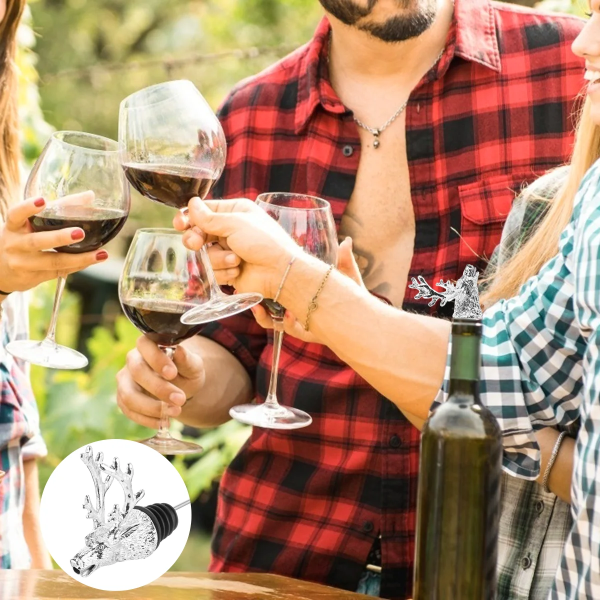 

Stopper Bottle Plug Cap Decorative Preserver Topper Rubber Vacuum Sealer Kitchen Outlet Cover Detachable Alloy Zinc Red Saver