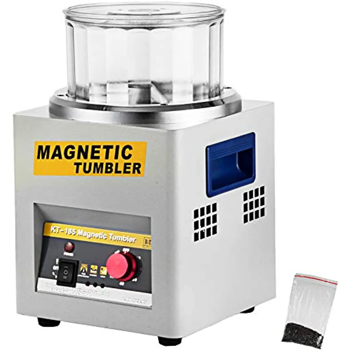 Magnetic Tumbler jewelry Polisher 2000 RPM Finisher  Polisher 3.3 LBS Capacity 1-60 min Time Control for Jewelry (KT185)