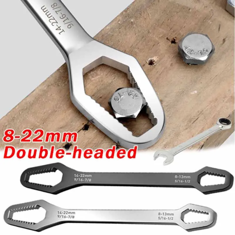 

8-22mm Universal Torx Wrench Self-tightening Adjustable Double-head Spanner Manual Repair Bicycle Motorcycle Car Repair Tool