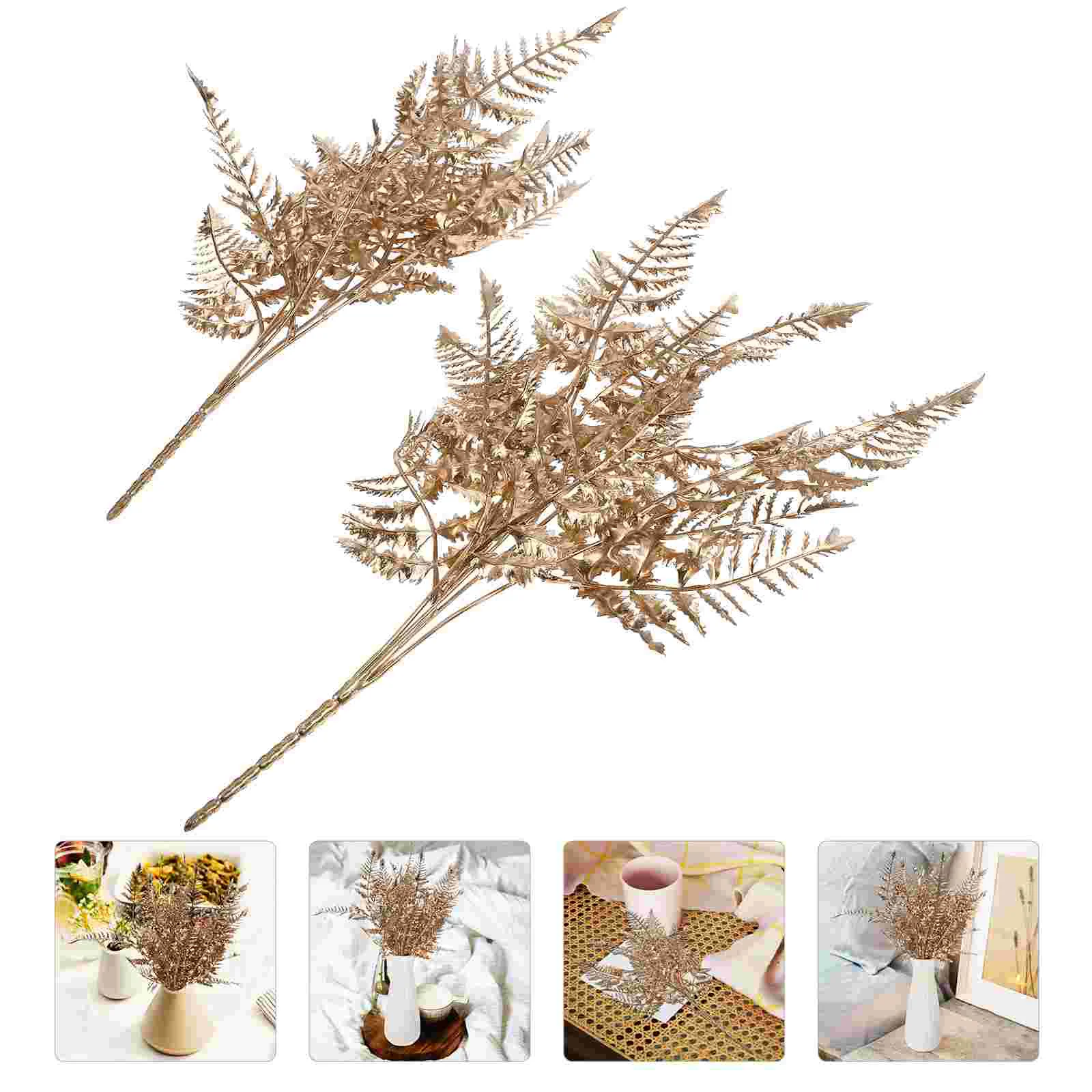 

2 Pcs Dining Table Decor Kim Persian Leaf Bouquet Fall Picks Christmas Tree Plastic Flower Arrangements Artificial Leaves