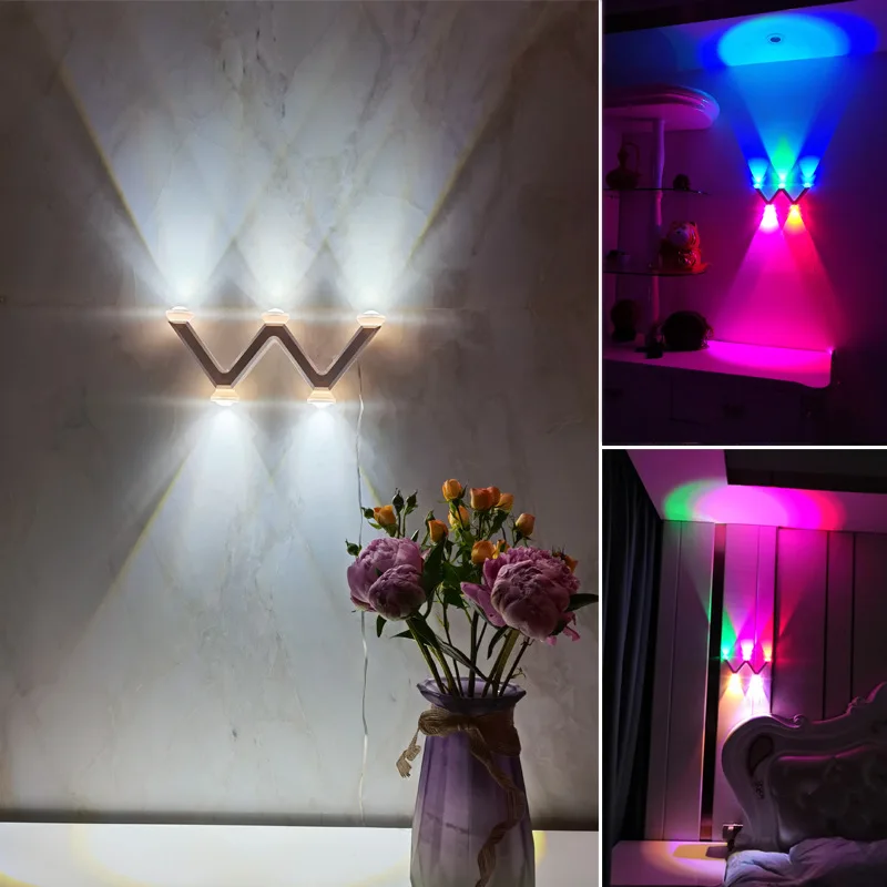 

Rgb Wall Lamp Bedroom Bedside Small Night Lamp Luminous Letter Living Room Stairs Aisle Background Wall Lights Projection Lamp