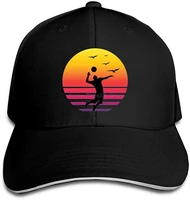 volleyball sunset trucker baseball cap adjustable peaked sandwich hat