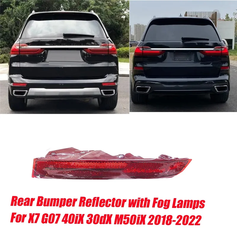 Фото Отражатель левого заднего бампера с противотуманной фарой 63147442305 для BMW X7 G07 2018-2022 40IX 30DX M50IX Рефлектор противотуманной фары в сборе №2