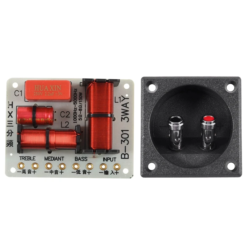 

RISE-1 Pcs Professional 150W Multi Speaker Audio Frequency Divider 3 Way Crossover Filters Acoustic Components & 1 Pcs Square Sh