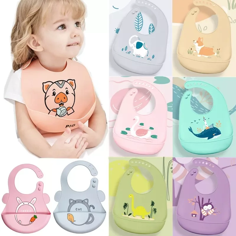 

3 Pcs Baby Silicone Tableware Bib+Suction Bowl+Spoon Set Infants Learning Training Feeding Utensil Dishes for Newborn