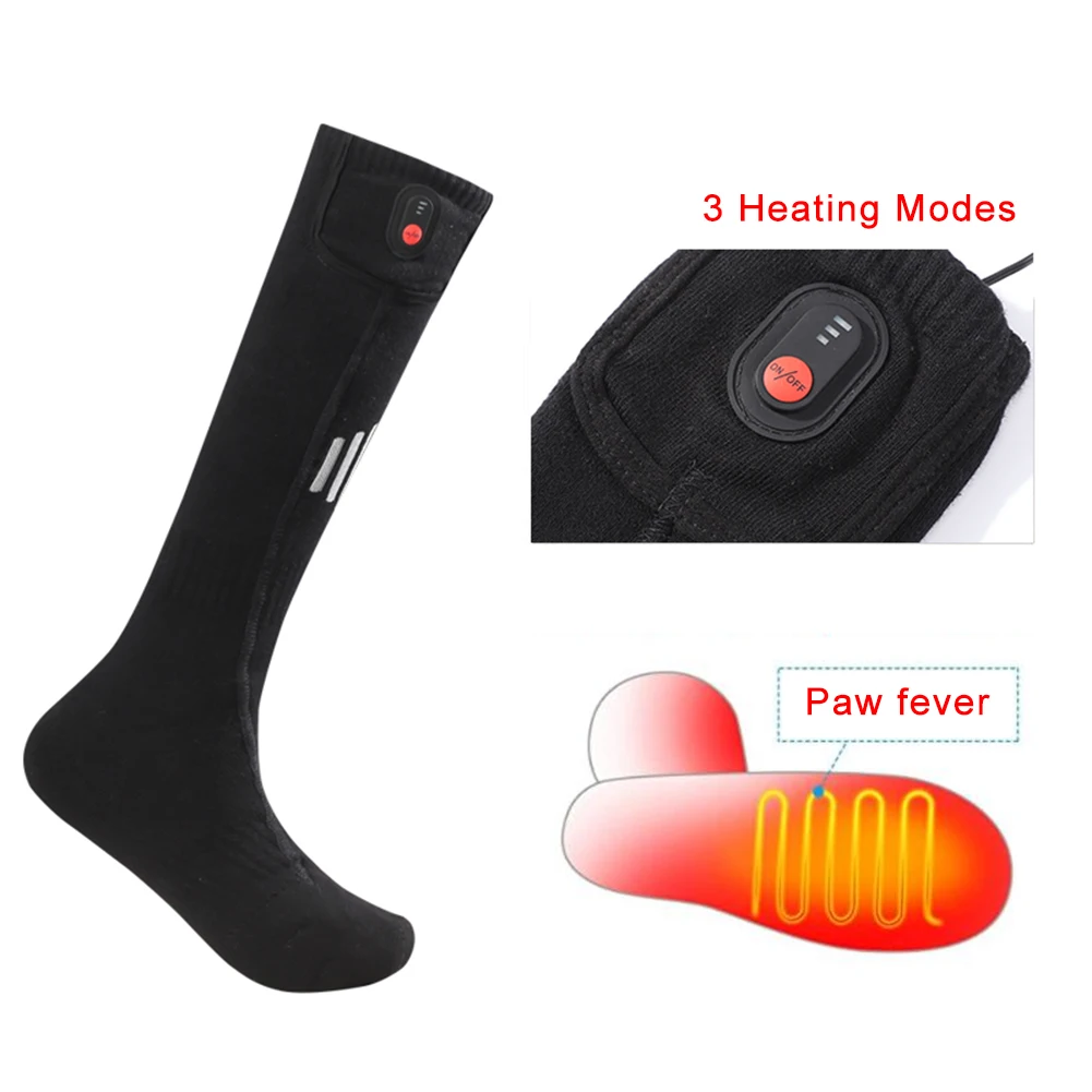 5000mah Battery Heated Socks Rechargeable Electric Heating Socks 3 Modes Thermal Winter Foot Warmer For Men Women Outdoor Skiing