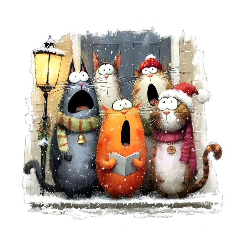 

1 шт., акварель, забавный кот, рождественское украшение для комнаты, гостиная, спальня, украшение для туалета, наклейки на стену