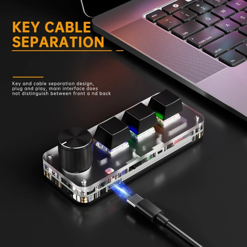 Беспроводная клавиатура Механическая макроклавиатура с 3 настраиваемыми