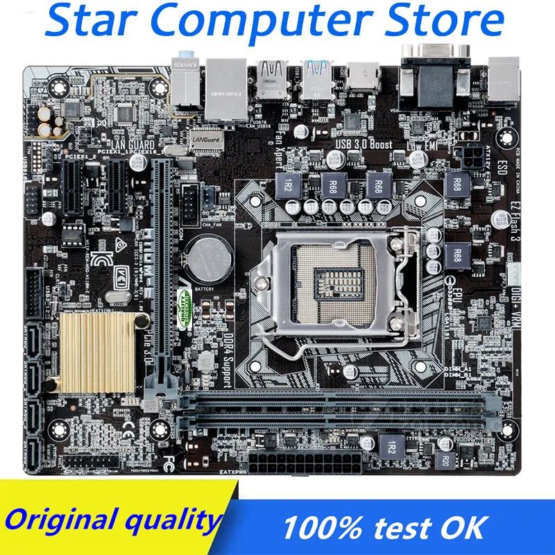 

For ASUS H110M-E H110 H110M LGA 1151 Motherboard DDR4 Computer USB3.0 SATA3 Desktop Mainboard Used