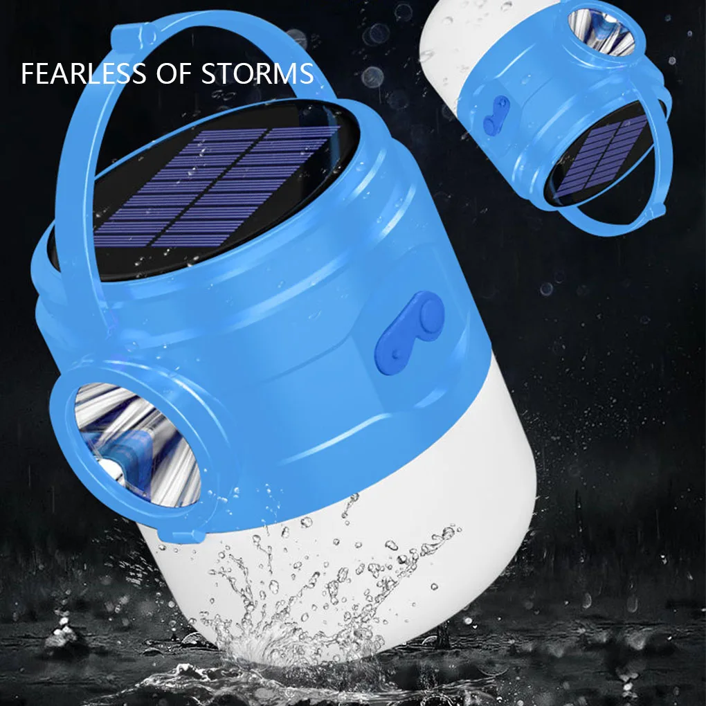 

Solar LED Camping Light with Handle Tent Searchlight Bulb Lantern