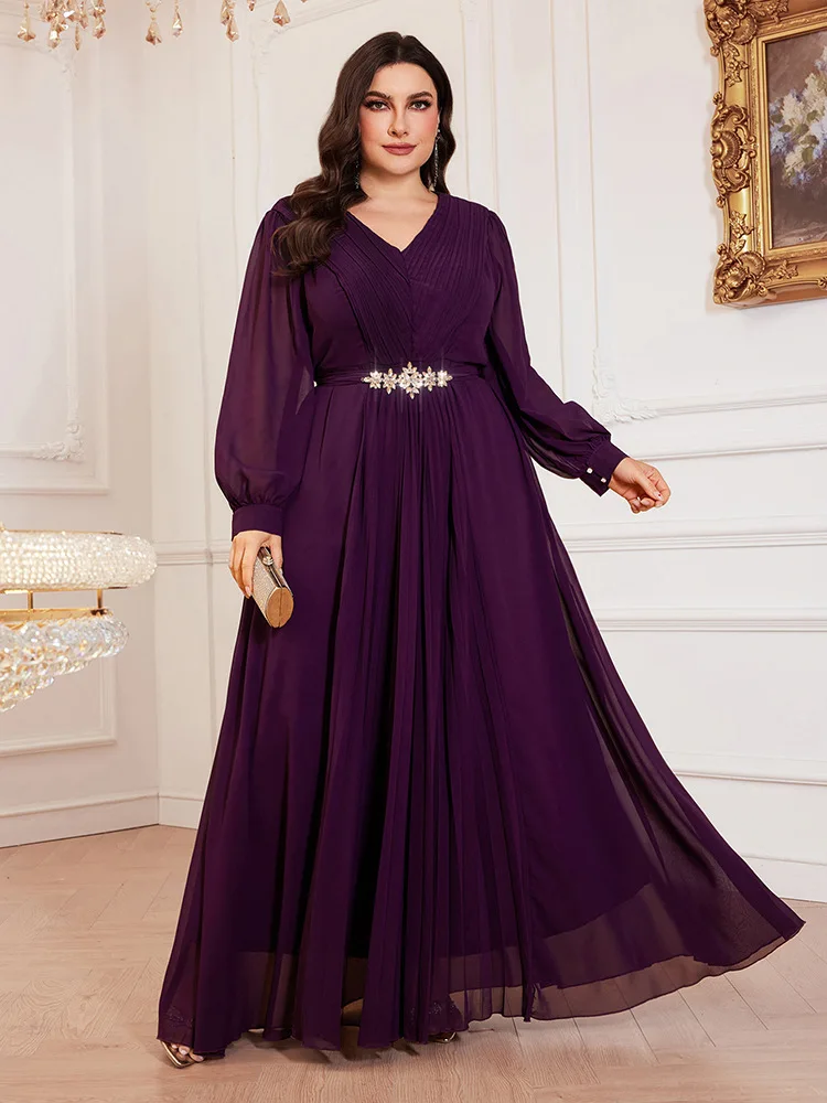 Шифоновый кафтан больших размеров женское мусульманское платье макси Дубай Абая