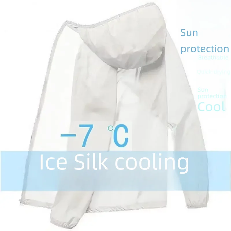 Мужская летняя дышащая солнцезащитная куртка из тонкого ледяного шелка для