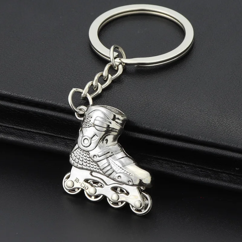 

Keychains For Men Car Bag KeyRing Stainless Steel Jewelry Gold Fashion Skating Boots Roller Skates Gift Fashion