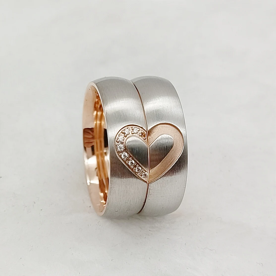 

Женское кольцо с фианитом, обручальное кольцо в форме сердца, 14 к, с покрытием из розового золота