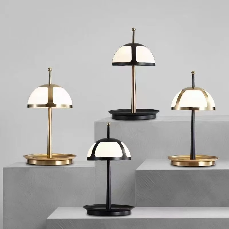 

Modern Minimalist Gold Black Iron Acrylic Table Lamp LED G9 Desktop Decor Warm White Light Bedside Living Room Standing Fixture