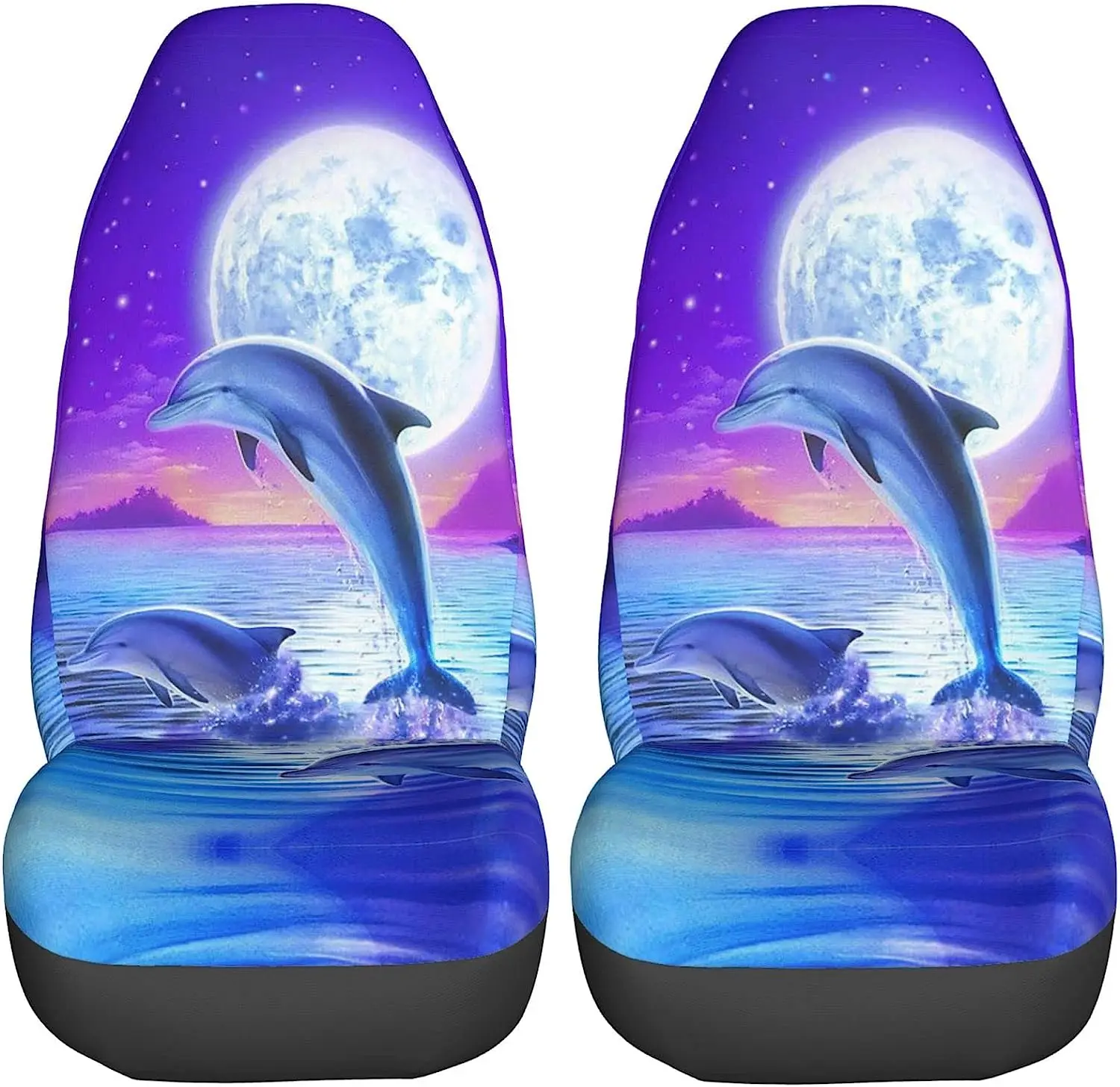 

Набор чехлов для автомобильных сидений с милым дельфином океана, 2 шт., аксессуары для салона автомобиля, Защитные чехлы для автомобильных к...