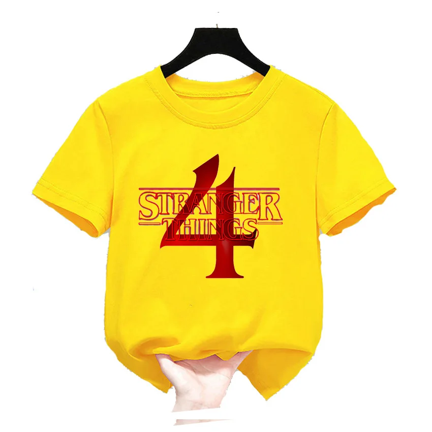

stranger things 4 t-shirts young children girls of 14 years T-shirts stranger things boy clothes 2022 New Fashion Clothing Sets