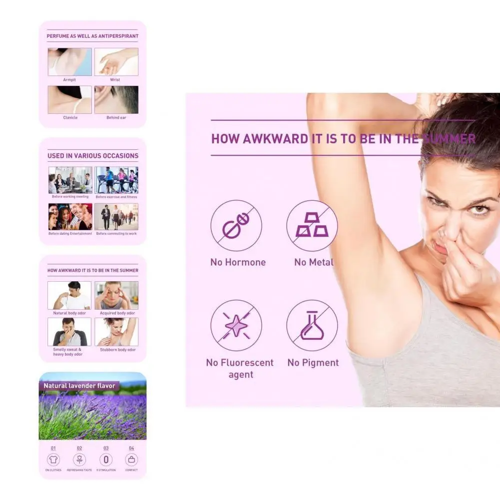 

Reduce Odor Non-Greasy Lavender Armpit Refreshing Rolling Liquid for Summer