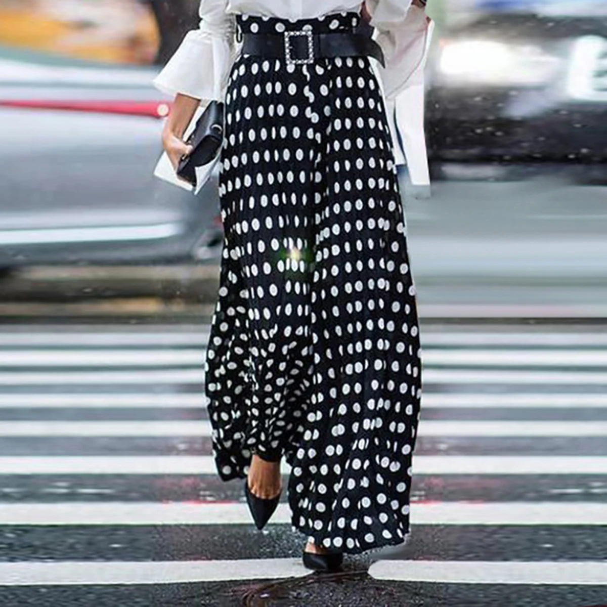 

Summer Autumn Female Trousers Fashion Casual Holiday Fitness Urban Polka Dot Office Wide Leg Pants for Women 2023 New