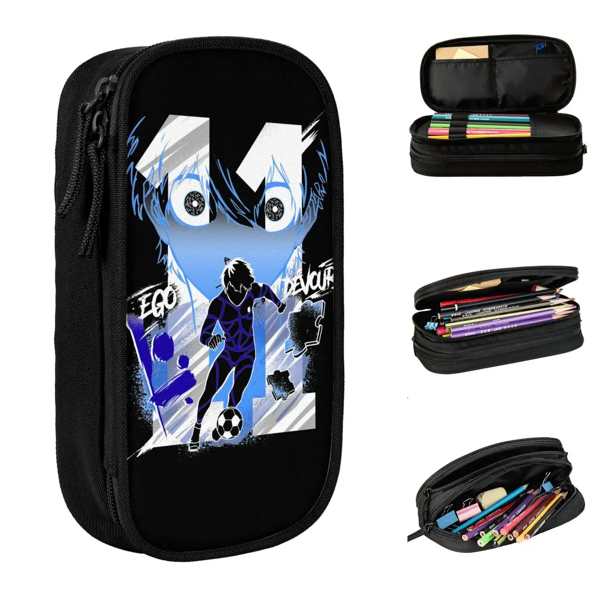 Эгоистический пенал Isagi Yoichi с синим замком чехол для ручек и карандашей большой