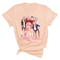 hot japanese anime darling in the franxx zero two t shirt kawaii manga graphic tees zero two unisex tops funny tshirt cotton