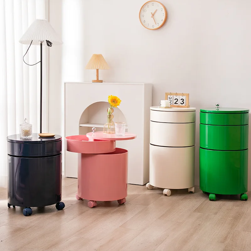 

Scandinavian Minimalist Dining Sideboard Bedroom Study Dining Room Rotating Storage Side Table Storage Cart Bedside Table