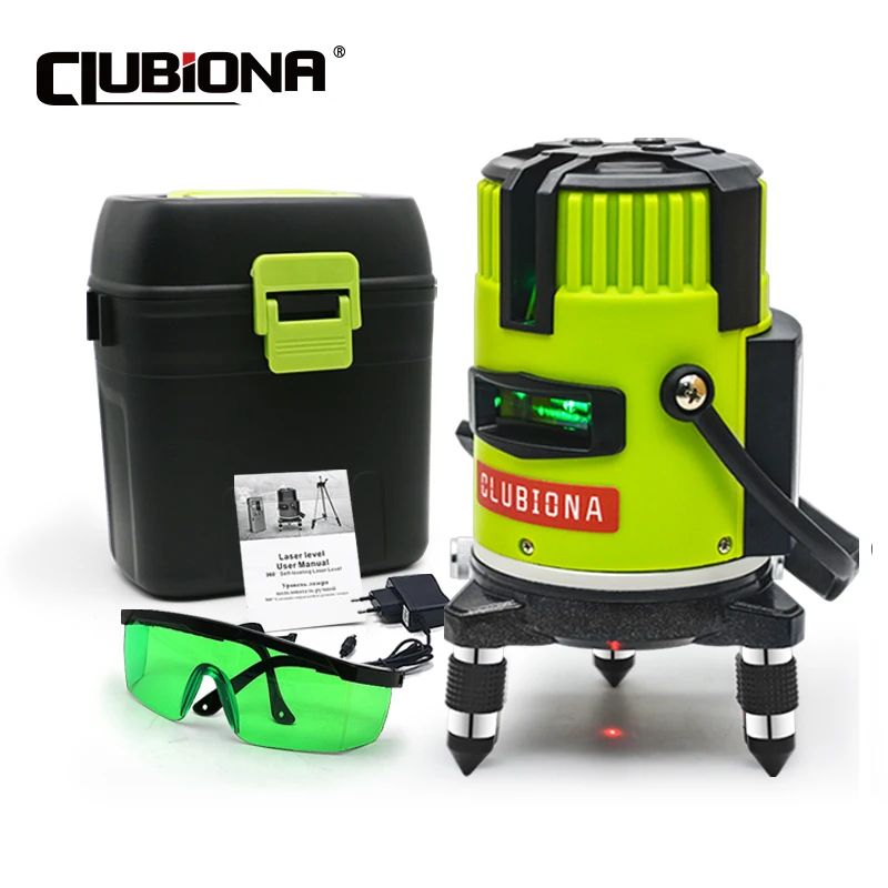 Linhas de Laser Horizontais e Verticais Múltiplas Verdes e Vermelhas de Clubiona Separadamente e ao ar Livre Modo-receptor Linha de Laser Automático Nível Níveis de laser