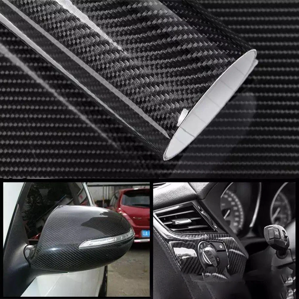

100×30cm Glossy 5D Carbon Fiber Car Film Wrapping Vinyl Film Motorcycle Tablet Sticker Decals Car Interior Sticker Accessories