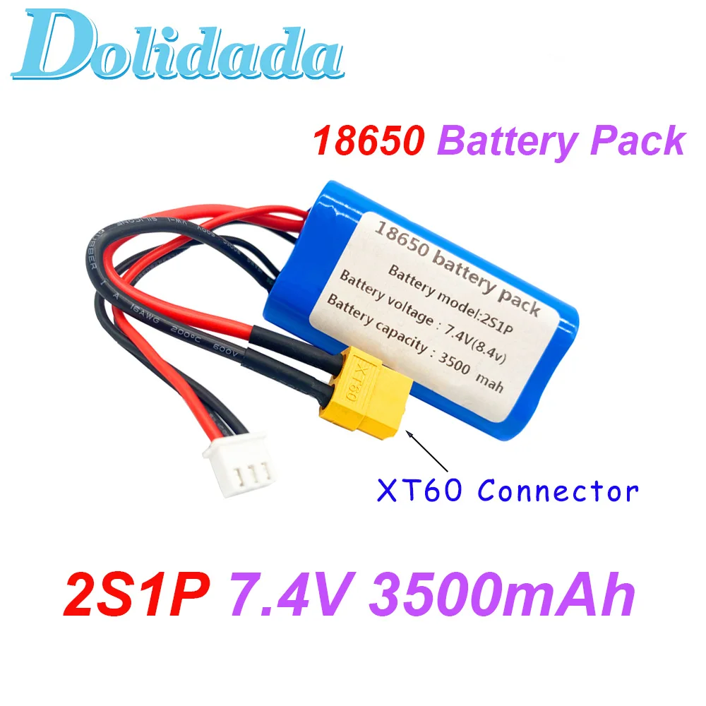 

UAV 2S1P 7.4V 3500mAh 18650 Rechargeable Lithium Battery Is Applicable To Different UAVs XT60+P Plug Is Widely Used portable