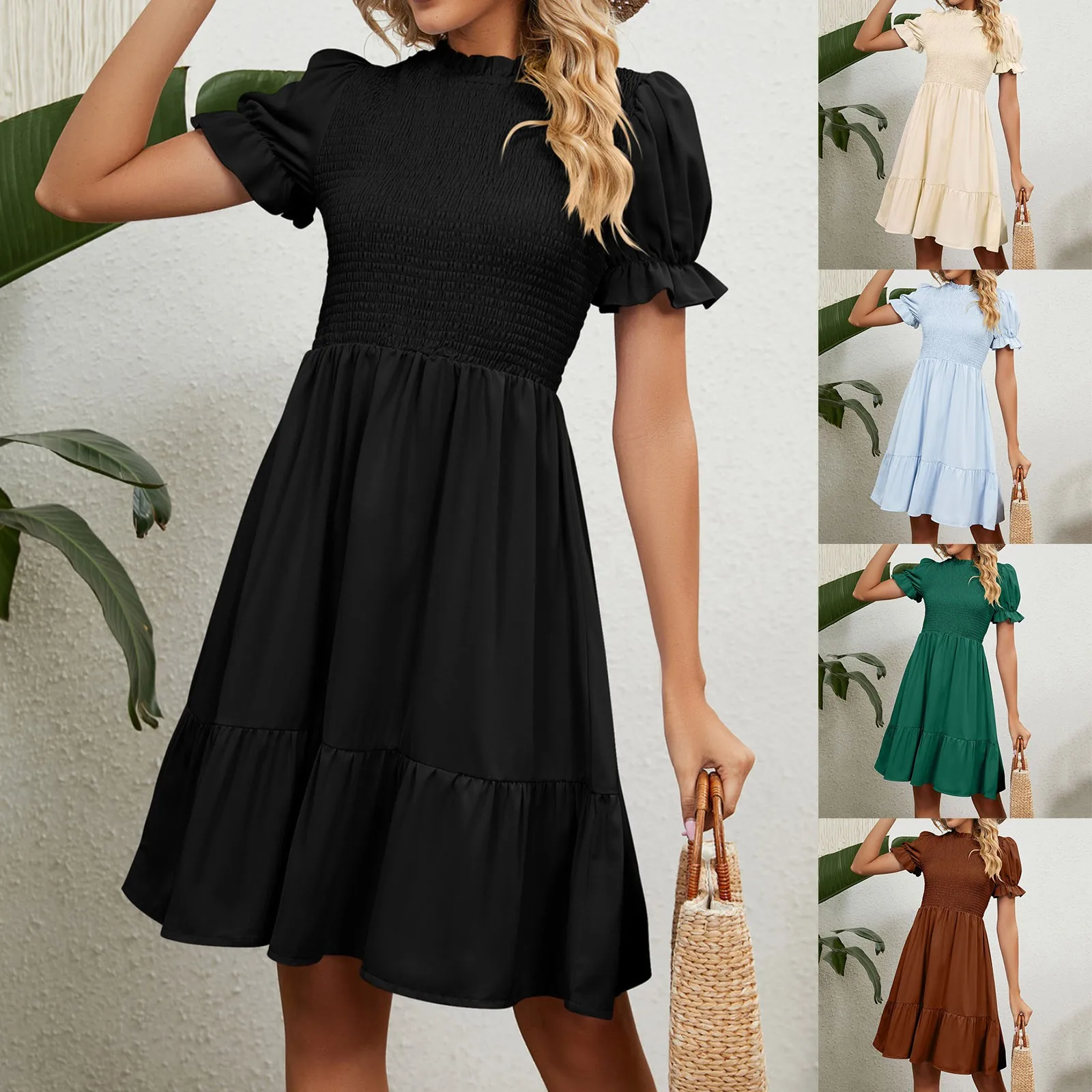 

Женское платье с длинным рукавом, однотонное облегающее платье-свитер до колена, с воротником-стойкой, без рукавов, для отдыха, весна-лето 2023