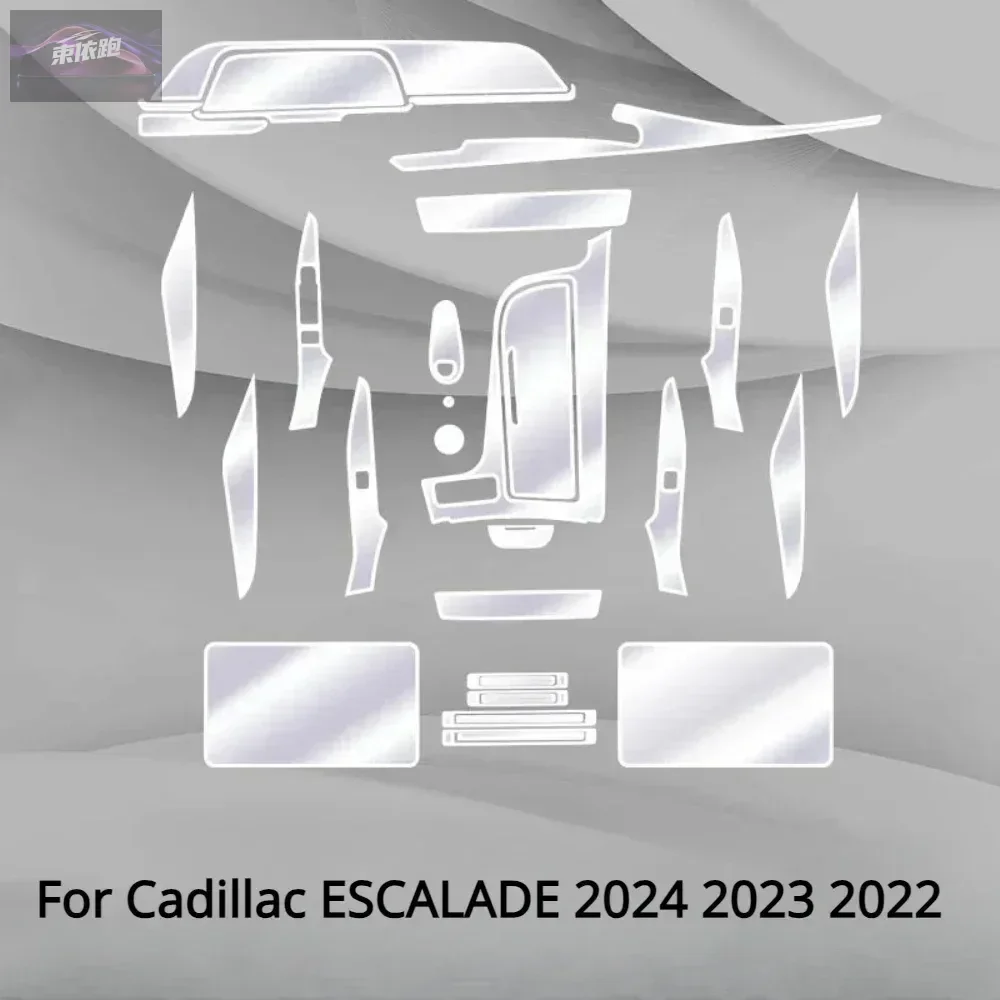 Фото Защитная пленка PPF для Cadillac ESCALADE 2024 2023, интерьерная прозрачная панель шестерни из ТПУ, навигационная центральная консоль, аксессуары №2