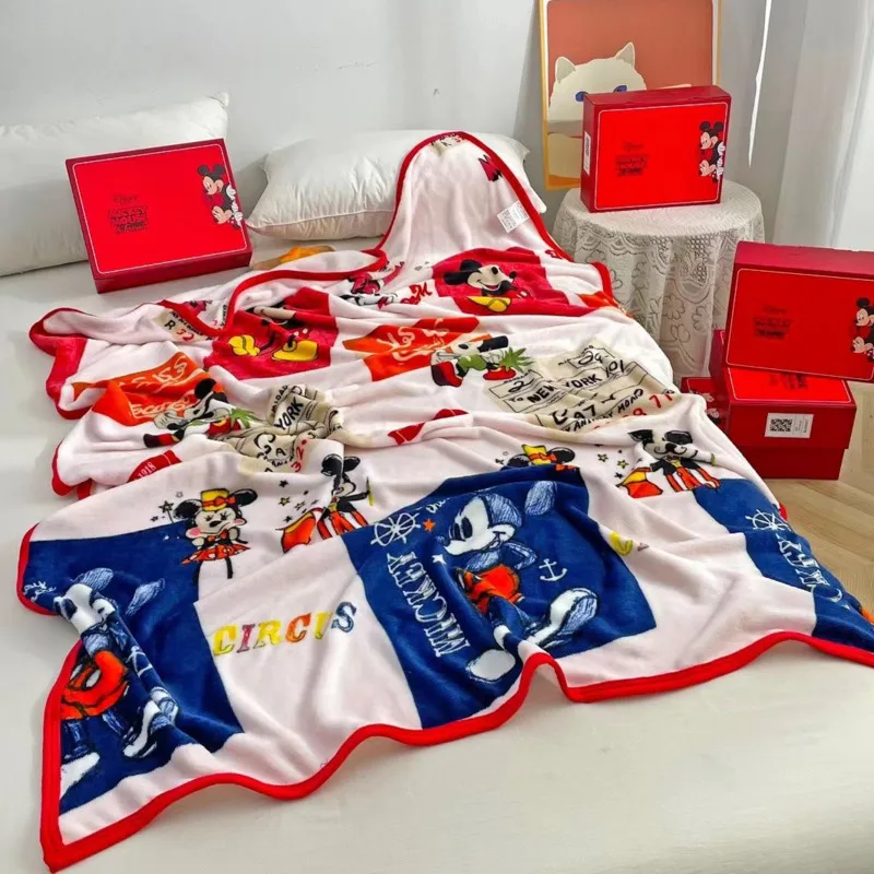 Новое милое плюшевое одеяло в стиле Диснея Микки Маус дорожное для кемпинга